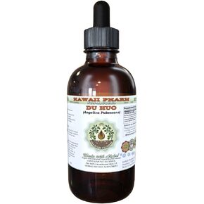 Du Huo Alcohol-Free Liquid Extract, Du Huo, Pubescent Angelica (Angelica Pubescens) Root Glycerite Hawaii Pharm Natural Herbal Supplement 2 oz
