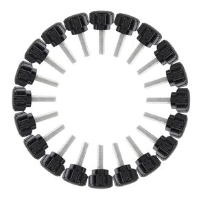 20PCS M4 x 15mm Carbon Steel Threaded Knurled Thumbscrew, Black Round Clamping Screw, Thumb Screw on Knobs Grips