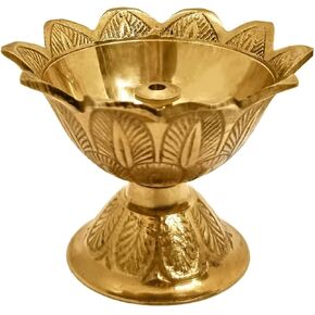 Small Diya Deepak Pooja Diya Puja Item Religious Brass Oil Lamp for Holi Pooja Decoration (2 INCH) Indian Traditional Diya Lighting Accessories Gift Items Pooja Kit Lanterns Lamps