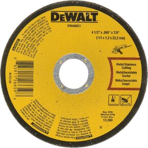 Dewalt DWA8051 Type 1 Small Diameter Cut-Off Wheel, 4-1/2 In Dia X 0.045 In 25 Pack