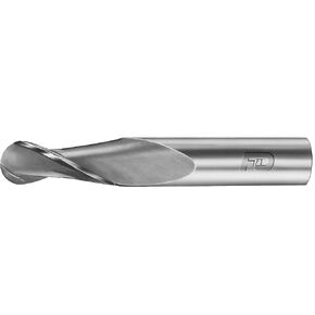 F&D Tool Company 23182 Two Flute, Single End, Ball Nose, Solid Carbide Endmill, 1/16" Mill Diameter, 1/8" Shank Diameter, 1/4" Flute Length, 1 1/2" Overall length