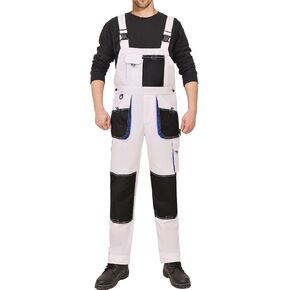 WORK IDEA Men's Bib Overalls Work Overalls with Knee Pad Pockets