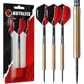 RUTHLESS Eagles | Steel Tip Brass Darts Set with Ringed Barrel Design, Dart Flights and Stems Included (D0455)