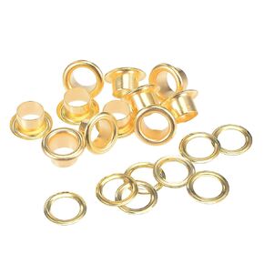 uxcell Grommets Eyelets with Washers Kit, 13.5 x 8 x 7mm Alloy Grommet for DIY or Craft Projects Brass Tone 100 Set