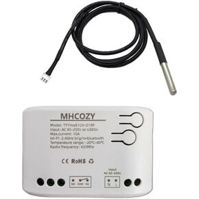 Tuya app WiFi Temperature Controller,1 Channel 110v 10A Dry Contact Relay Switch,Compatible with Alexa Google Home, TYTHWB1CH