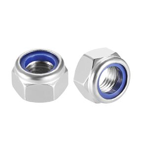 uxcell M20 x 2.5mm Nylon Insert Hex Lock Nuts, 304 Stainless Steel, Plain Finish, Pack of 1
