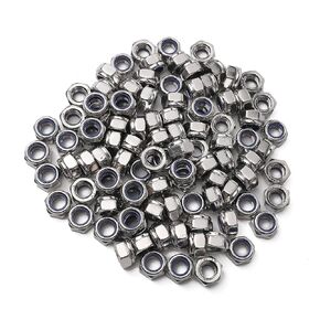 M6-1.0 Nylon Insert Lock Nuts, Stainless Steel 304 (18-8) Lock Nuts with Nylon Insert, 100pcs