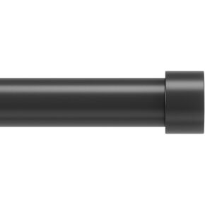 Umbra CAPPA Modern 1" Curtain Rod, includes 2 Matching Finials, Brackets & Hardware, 36" to 66", Black