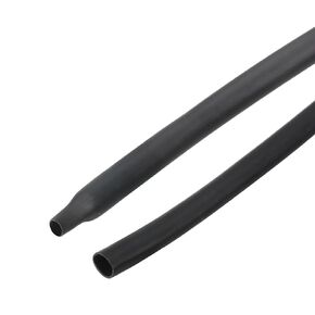 MECCANIXITY 2pcs 4mm Dia 50ft Heat Shrink Tubing 4:1 Dual Wall Adhesive Lined Marine Waterproof Shrink Tube Black for Industrial Electrical Cable Wire Wrap