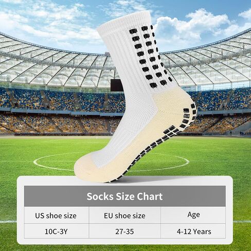 Yufree Youth Grip Soccer Socks - Boys and Girls Athletic Sport Socks for Baseball Football Basketball Hockey Rugby 4 Pcs in Saudi Arabia
