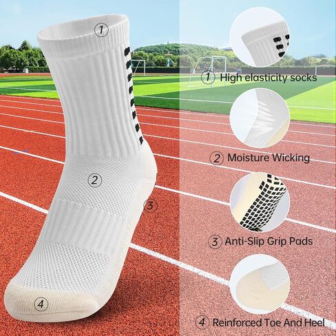 Yufree Youth Grip Soccer Socks - Boys and Girls Athletic Sport Socks for Baseball Football Basketball Hockey Rugby 4 Pcs in Saudi Arabia
