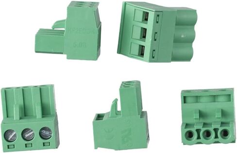 6Pcs Terminal Connector, 5.08mm Pitch 3 Pole PCB Mount PCB Screw, Male & Female 3 Pin Terminal Block for Communication Equipment in Saudi Arabia