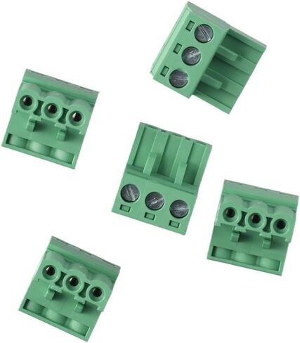 6Pcs Terminal Connector, 5.08mm Pitch 3 Pole PCB Mount PCB Screw, Male & Female 3 Pin Terminal Block for Communication Equipment in Saudi Arabia