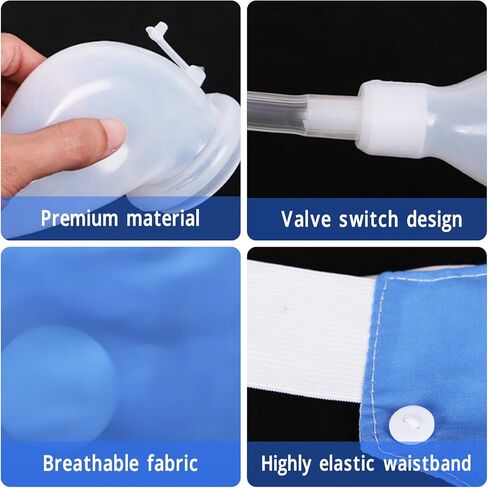 Female Urinal, Wearable Urinal Pee Holder, Portable Reusable Urinal External Catheter Urine Collector for Women Catheter Women Urine Bag Collector 1000ML 2000ML in Saudi Arabia