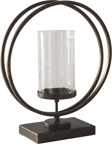 Signature Design by Ashley Jalal Antique Decorative Metal & Glass Candle Holder, 16.25 Inches, Gold Finish in Saudi Arabia