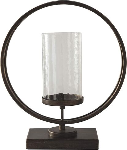 Signature Design by Ashley Jalal Antique Decorative Metal & Glass Candle Holder, 16.25 Inches, Gold Finish in Saudi Arabia