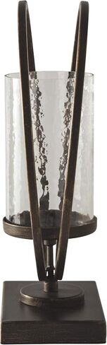 Signature Design by Ashley Jalal Antique Decorative Metal & Glass Candle Holder, 16.25 Inches, Gold Finish in Saudi Arabia