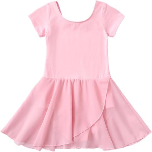 Girls Ballet Dress Leotards Short Sleeve Tutu Skirted Leotard (Toddler/Little/Big girl) in Saudi Arabia