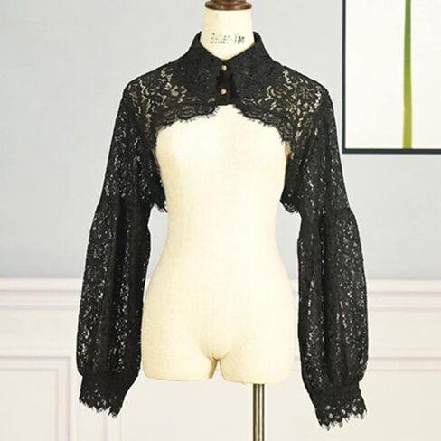 Women's Gothic Shrugs Bolero Long Sleeve Standard Collar Medieval Victorian Vampire Witch Costume Cardigan Jacket in Saudi Arabia