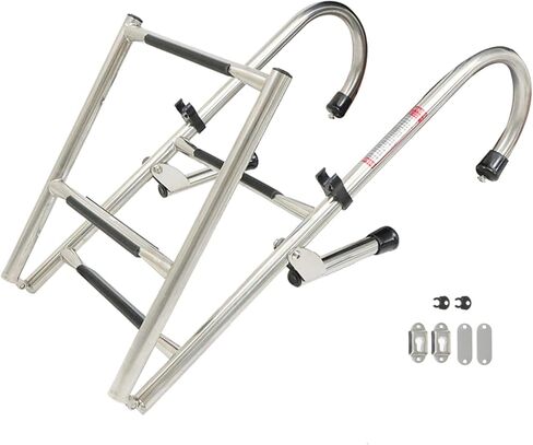 wflnhb 304 الفولاذ المقاوم للصدأ المضادة للانزلاق 2 خطوة + 2 خطوة للطي تلسكوبي سلم للطي قفص الاتهام سلم 400 رطل استبدال للقوارب الطوافات rvs السفن in Kuwait