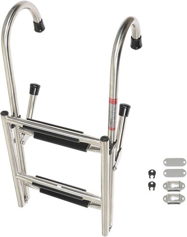 wflnhb 304 الفولاذ المقاوم للصدأ المضادة للانزلاق 2 خطوة + 2 خطوة للطي تلسكوبي سلم للطي قفص الاتهام سلم 400 رطل استبدال للقوارب الطوافات rvs السفن in Kuwait