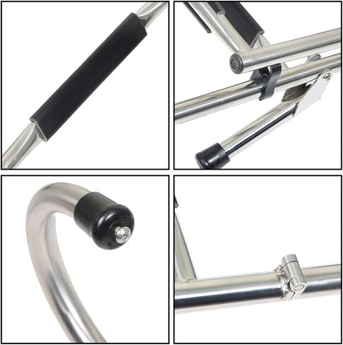 wflnhb 304 الفولاذ المقاوم للصدأ المضادة للانزلاق 2 خطوة + 2 خطوة للطي تلسكوبي سلم للطي قفص الاتهام سلم 400 رطل استبدال للقوارب الطوافات rvs السفن in Kuwait