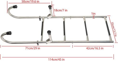 wflnhb 304 الفولاذ المقاوم للصدأ المضادة للانزلاق 2 خطوة + 2 خطوة للطي تلسكوبي سلم للطي قفص الاتهام سلم 400 رطل استبدال للقوارب الطوافات rvs السفن in Kuwait
