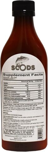 ELP ESSENTIAL مستحلب de Scods Naranja Cod Liver Oil مستحلب برتقالي 200 مل فيتامين A + D + E & B1 in Kuwait