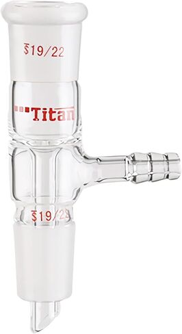 محول خلع الفراغ الزجاجي، ساق قصير مستقيم، مع وصلة 24/40 ووصلة خرطوم 8 مم لتقطير الفراغ in Kuwait