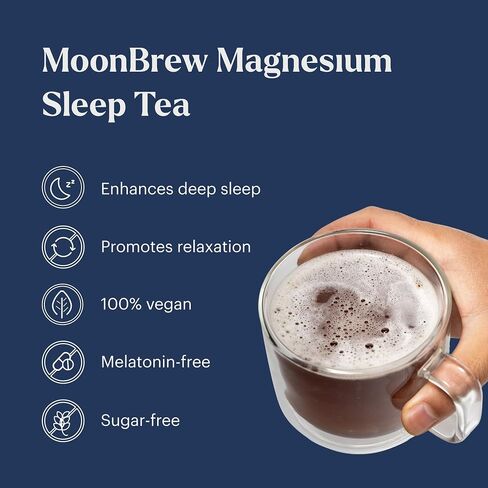 MoonBrew Magnesium Wild Berry: مساعد طبيعي للنوم خالٍ من الميلاتونين | 14 نوعًا من الأطعمة الفائقة التي تحتوي على جليسينات المغنيسيوم والمُكَوِّنات | كيتو ونباتي | استمتع بالسخونة أو البرودة - 30 حصة in Saudi Arabia