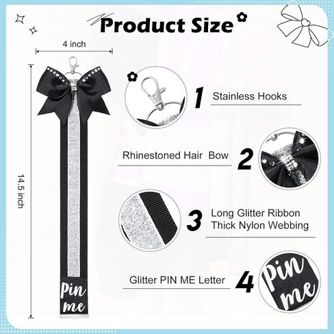 CEELGON Cheer Ribbon for Backpack, Glitter Pin Strap, Cheer Keychain Bulk Gifts, Cheerleader Bag Tag Holder in Saudi Arabia