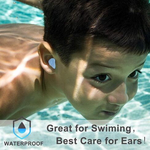 Ear Plugs for Sleeping Noise Cancelling, Reusable Silicone Soft Moldable Waterproof Sound Blocking Earplugs for Swimming, Snoring, Working, Airplanes, Shooting, Musicians, 32dB Highest NRR Blue in Saudi Arabia
