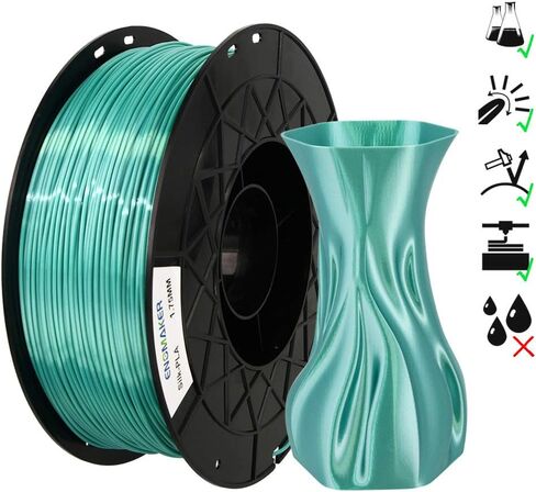 3D Printer Silk PLA Green 1.75MM Filament for Creality Ender 3 V2,Ender 3 pro V2 in Saudi Arabia