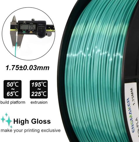3D Printer Silk PLA Green 1.75MM Filament for Creality Ender 3 V2,Ender 3 pro V2 in Saudi Arabia