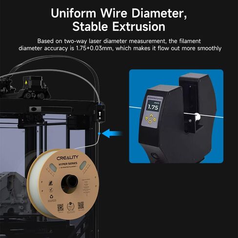 Creality Hyper PLA Filament 1.75mm, 3D Printer Filament, for High-Speed Printing, Neatly Wound Filament, Durable and Strong Toughness Dimensional Accuracy +/-0.02mm, 2.2lbs(1kg)/Spool*4 in Saudi Arabia
