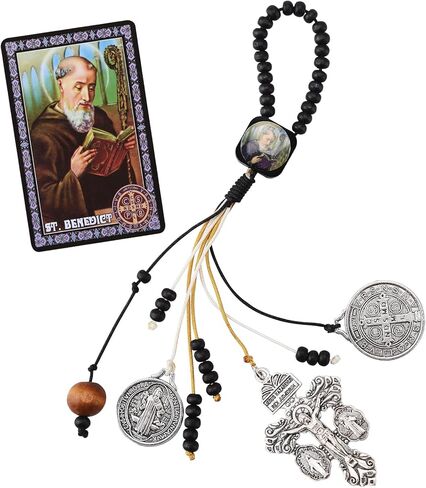 ميداليات سانت بنديكت للباب مع بطاقات صلاة العفو الصليب، مجموعة هدايا كاثوليكية لمباركة المنزل لديكور شماعات باب المنزل الجديد، ميدالا دي سان بينيتو لا كروز ديل بيردون كاتوليكا، إسكابولاريوس كاتوليكوس in Kuwait