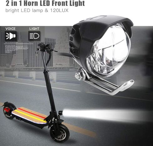 Bike Horn Light, 12V-80V 2 in 1 Horn LED Head Electric Bike Front Light for Electric Bike, Scooter, Etc in Saudi Arabia