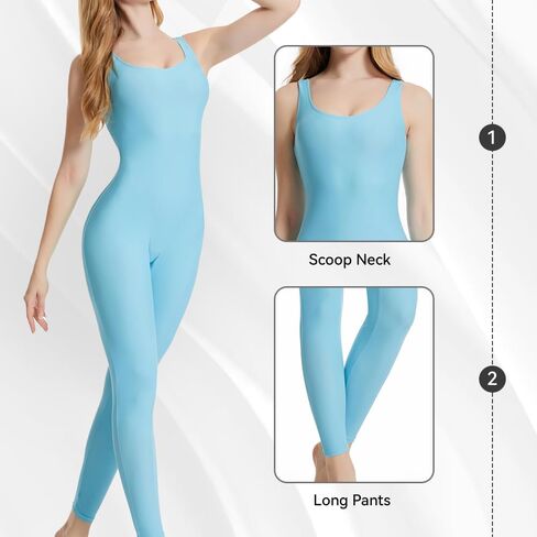 speerise Women's Tank Sleeveless One Piece Jumpsuit Sexy Low U Neck Romper Full Body Yoga Playsuit in Saudi Arabia