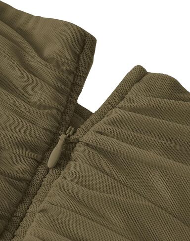 Floerns Women's Solid High Waisted Ruched Ruffle Hem Mesh Short Skirts in Saudi Arabia