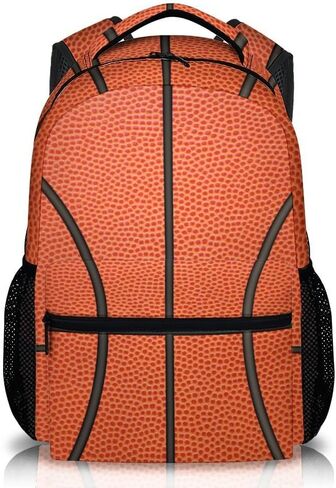 FLEXIMX Basketball Backpack for Girls & Boys, 16 Inch Basketballs Print Backpacks for School, Cute Lightweight Bookbag for Kids in Saudi Arabia