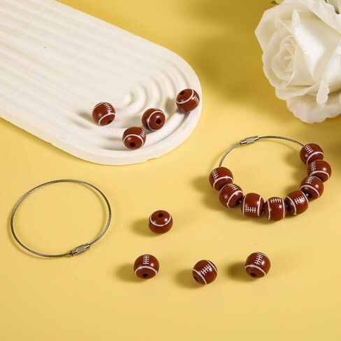 2pcs Sports Charms for Bogg Bag, Decorative Wooden Beads Accessories Charm Sports Ball Charms Decoration Compatible with Bogg Bags Handbag Beach Tote Bags in Saudi Arabia