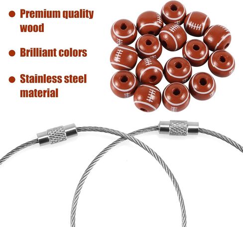 2pcs Sports Charms for Bogg Bag, Decorative Wooden Beads Accessories Charm Sports Ball Charms Decoration Compatible with Bogg Bags Handbag Beach Tote Bags in Saudi Arabia