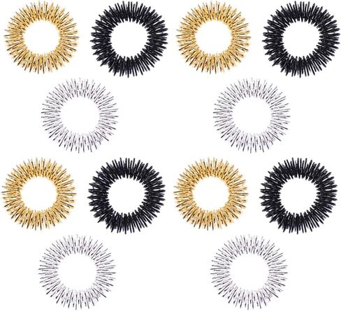 12pcs Spiky Sensory Finger Massage Finger Massager Golden Silver Black in Saudi Arabia