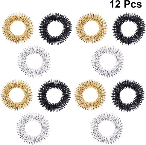 12pcs Spiky Sensory Finger Massage Finger Massager Golden Silver Black in Saudi Arabia
