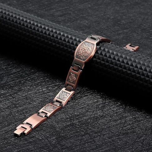 سوار نحاسي للرجال مجوهرات نحاسية مغناطيسية ماسونية قابلة للتعديل in Kuwait