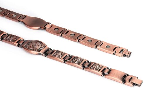 سوار نحاسي للرجال مجوهرات نحاسية مغناطيسية ماسونية قابلة للتعديل in Kuwait