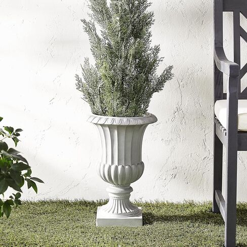 طبيعي تقريبًا - جرة تزيين 7507 (داخلي/خارجي)، 11 بوصة. العرض × 11 بوصة. عمق × 16.5 بوصة. ح، غراي in Kuwait