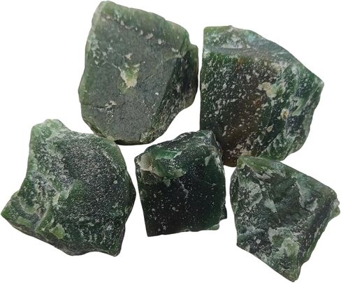 2 Pcs Rough Green Jade Natural Crystals - Tumbling Rocks Collections for Kids - Raw Cool Agate Stone - Enhance Personal Luck - Chakra Healing, Meditation, and Energy Balancing in Saudi Arabia