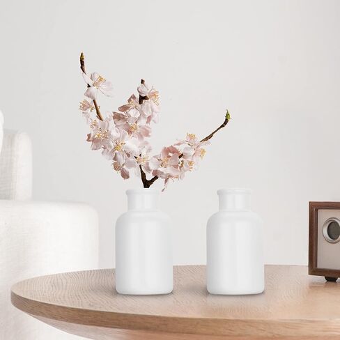 Ceramic Vase - Black, Bottle Shape, 4.7x3.9x4.7 inches, Modern Farmhouse Decor, Holds Water, Ideal for Dried or Fresh Flowers, Table Top, Wedding, Mother's Day Gift in Saudi Arabia