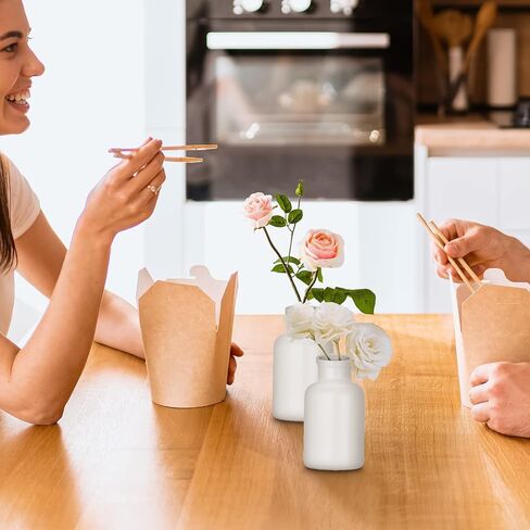 Ceramic Vase - Black, Bottle Shape, 4.7x3.9x4.7 inches, Modern Farmhouse Decor, Holds Water, Ideal for Dried or Fresh Flowers, Table Top, Wedding, Mother's Day Gift in Saudi Arabia